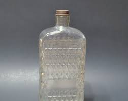 Vintage Warranted Oval Blown-molded Clear Glass Bottle - Cork and With Bubbles in Glass - Etsy