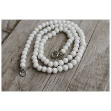 1950s White Opaque Glass Bead Necklace. For Sale at Ruby Lane