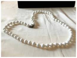 1940s Very Long Vintage Signed MIRIAM HASKELL White Glass Beads Necklace * 27" | eBay