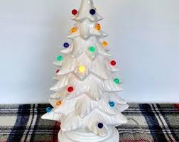14" White Ceramic Christmas Tree With Custom Modified Base ...