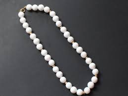 16 Inch Vintage Necklace White and Gold Beads Beaded Necklace New Old Stock Necklace | Michaels