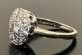 14K Solid White Gold Ringcraft Round Top with Diamond ...