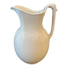 Antique White John Edwards English Ironstone Pitcher With ...