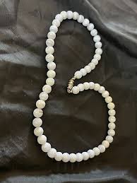 Vintage Blue Lace Agate Beaded Necklace 19" long Natural ...