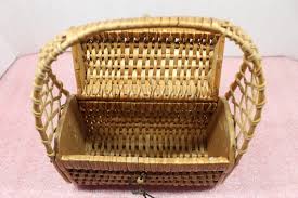 Vintage Wicker Purse Top Handle Rattan Basket Bag - Etsy