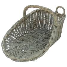 French Vintage Wicker Painted Flower Gathering Basket Store Hold Linda. For Sale at Ruby Lane
