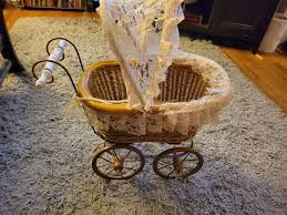 Antique Victorian Baby Doll Stroller Vintage Wicker Carriage ...