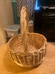 Wooden Wicker Basket - Etsy
