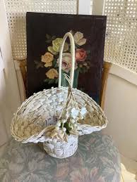 REDUCED! Antiq. Shabby Chic White Rattan, Wicker and Wood ...