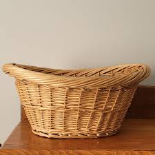 Vintage French Farmhouse Wicker Laundry Basket Rattan - Etsy