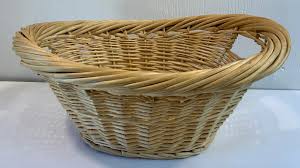 Vintage Wicker Oval Shaped Basket | Chairish
