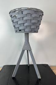 Vintage Wicker Blue Woven Basket Planter Pot Plant ...