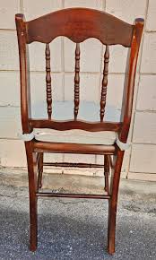 Pair Victorian Mahogany Spindle and Cane Seat Side Chairs with Custom Cushion For Sale at 1stDibs
