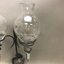 Vintage Double Glass Wine Decanter Aerator Dispenser Etched Glass (21" – Main Street Estate Sales