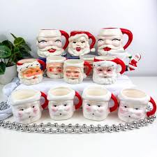 Vintage Hand Painted Santa Claus Mugs, 1960s Japan, Your ...
