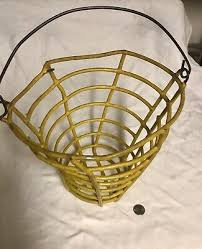 Antique Egg Basket Yellow Rubber Coated Unusual Cone Shape | eBay