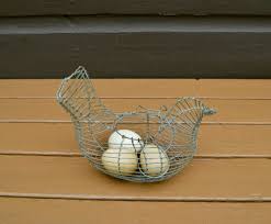 Wire Chicken Egg Basket, Vintage Wire Basket, Egg Gathering ...