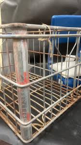 Sold at Auction: Vintage Metal Carnation Milk Crate, Portable