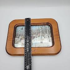 Vtg Les C. Kouba Deer Winter Birch Trees Scene Signed Frame ...