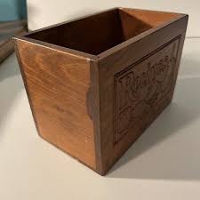 vintage wood wooden recipe box Kitchen Decor | eBay