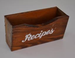 Vintage Wood Kitchen Recipe Index Cards Box Container - Etsy