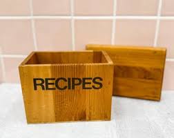 Handmade Wooden Recipe Card Box: Antique Style Storage - Etsy