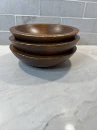 Vintage WOODCRAFTERY Oval Wooden Salad Bowls set of 3 Made in USA 6" | eBay
