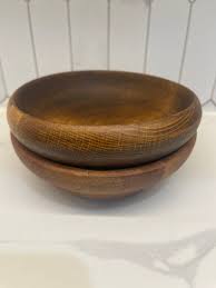 Pair Vintage Rustic Wooden Bowl Book Shelf Styling Stack Cottagecore - Etsy