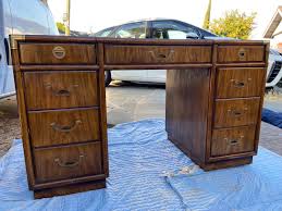 Vintage Mid Century Modern Accolade Drexel Campaign Desk and ...