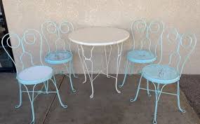 Vintage Ice Cream Parlor Set Twisted Iron Table and 4 Chairs ...