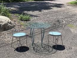 vintage wrought iron patio furniture set | eBay