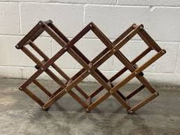 Vintage Wooden Folding Accordion Style Wine 8 Bottle Rack | eBay