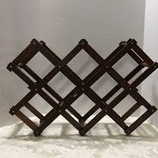 Vintage Wooden Wine Rack Collapsible Expandable Storage 10 ...
