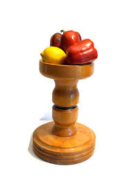 Vintage Wood Pedestal Candleholder Pillar Wood Candle Holder ...