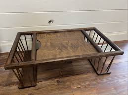 VTG Wood Bed Lap Desk Breakfast Serving Reading Tilt Top ...