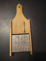 vintage primitive cabbage cutter wood/metal serrated bladed ...