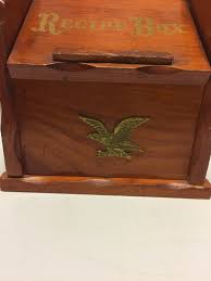 Vintage Wooden Recipe Box: Americana Kitchen Storage With ...