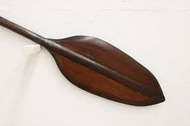 Farmhouse Vintage Carved Pine Kayak or Canoe Double Paddle