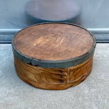 Vintage Wooden Cheese Wheel Box With Metal Trim on Lid - Large 14.5" Round Cheese Wheel Storage Box - Etsy