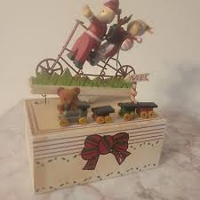 HANDCRAFTED ANTIQUE WOODEN SANTA MUSICAL ...