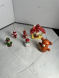 Vintage Miniature Christmas Ornaments Lot of 4 Plus 2 Larger ...