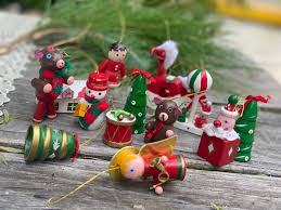 Wood Ornaments Christmas Tree Santa Claus Teddy Bear Kids ...