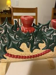 Vintage CHRISTMAS Ceramic Yule Log Atlantic Mold Candle ...