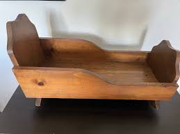 Vintage Wooden Doll Cradle - Etsy