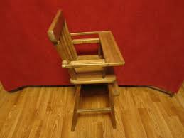 Vintage Wooden Doll High Chair Mid Century With Lift up Pull ...