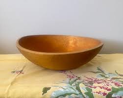 Wooden Dough Bowl, 15.5 Inch Vintage Primitive Salad or Fruit Bowl - Etsy