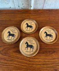 Vintage Black Horse Tavern Cork Coasters - Etsy