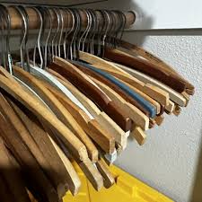 Vintage USA Wood Clothing Hangers Ads Dry Cleaners Laundry 1940s-60s ONLY ONE! | eBay