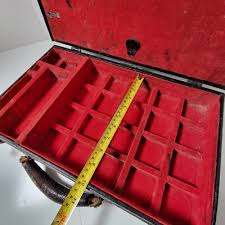 Vintage Traveling Salesman Sample Holding Breifcase Heavily Worn w/ Felt Inside | eBay