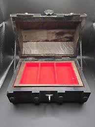 Vintage Pirate Treasure Chest Wooden Jewelry Trinket Box Gothic Look | eBay